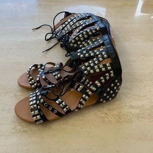 Beautiful black studded Gladiator sandals.